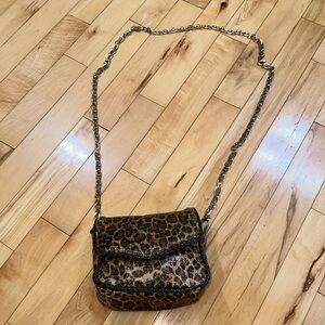 SR Squared Sondra Roberts Leopard Print Cross Body Bag